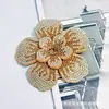 Acessórios de Joias com Strass de Camélia Transfronteiriços Flores Tridimensionais de Sapato de Camada Dupla Acessórios para Roupas Acessórios de Broche para Headwear DIY