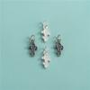 Pingente Mini Peixe Dourado em Prata de Lei S925 Pulseira de Corda Trançada com Contas Artesanal Pingente de Peixe Pequeno Acessórios de Pingente Joias