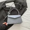 Bolsa de Mão Tendência Elegante Cor Sólida Simples 2026 Inverno Nova Casual Temperamento Ombro Único Transversal Pequena Quadrada Bolsa Feminina