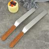 Yabao Suministros para Hornear Espátula para Pasteles Raspador de Crema Espátula Curva con Mango de Madera Espátula Angular para Aceite de Pastel Herramientas para Postres
