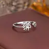 Anillo de Plata de Ley 925 100 Apellidos Familiares Apellido Familiar Anillo para Mujer Nuevo Amor Diseño de Nicho Sentido Anillo de Dedo Abierto Todo-partido Regalo