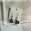 Nuevos Aretes Triangulares Largos de Cristal Diamante Barroco Retro Estilo Hong Kong con Gancho para la Oreja, Modernos y Versátiles para Mujer
