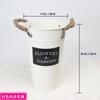 Enfeites de Vaso de Flores para Sala de Estar, Cesta de Flores Tecida em Cerâmica Vidro Rattan, Vaso de Flores, Balde de Flores de Ferro
