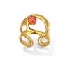 Anillo de Acero Inoxidable con Circonita Transfronterizo, Anillo Irregular de Lujo Ligero de Acero de Titanio de Gama Alta Incrustado con Diamantes, Anillo Abierto Hueco para Mujer