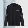 [Entrega Rápida] Camiseta Interior para Hombre con Cuello de Tortuga Medio, Doble Cara de Terciopelo, Manga Larga, Marca de Moda para Otoño