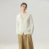 Cárdigan de Cachemira Retorcida para Mujer 26 Otoño Invierno Nuevo Doble Cremallera Capa Base Estilo Holgado Perezoso Chaqueta Casual con Capucha