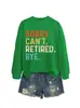 Desculpe, eu Não Posso Me Aposentar. Amazon Wish Site Independente Moda Casual Feminina Nova Blusa de Moletom Outono e Inverno