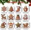 Decoração Pendente Pão de Gengibre Decoração de Natal Madeira Chef Papai Noel Assando Pão de Gengibre Doce Decoração de Bolo Decoração de Natal