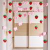 Cortina de puerta con diseño de fresa pura, para colgar en la puerta, estilo princesa, para bodas, dormitorios, hogar, niñas, con forma de corazón