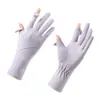 Guantes de Ciclismo, Antideslizantes, Resistentes al Desgaste, Protección Solar para Exteriores, Modelo Delgado para Hombres, Pantalla Táctil, Transpirables, Seda de Hielo, Guantes de Protección Solar de Dedos Completos para Adultos y Mujeres