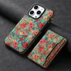 Funda de Teléfono con Carga Inalámbrica Adecuada para Iphone18Promax con Patrón de Succión Magnética Portatarjetas y Soporte Dos en Uno Funda de Cuero