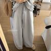 Traje Adelgazante Estilo Coreano Azul Lago Nuevo Chaleco Sin Mangas Anudado Color Sólido Pantalones Pierna Ancha Cintura Alta Moderno Versátil