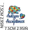 Parche de Tela Bordado con Temática de Autismo Decoración para Bolso Dinosaurio Colorido Etiqueta Bordada por Computadora Parche Rompecabezas Parche Termoadhesivo