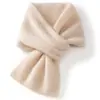 Novo cachecol cruzado unissex de cashmere 100% puro, camada dupla perfurada, aquecedor de pescoço quente e resistente ao frio, simples e versátil