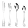 Tenedor de acero inoxidable 304 cuchillo de caricatura, juego de tenedor y cuchara cuchara de jardín de infantes regalo de comida occidental para niños caja de regalo de cuatro piezas