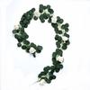 Enredadera de hojas verdes de Amazon, simulación de eucalipto, decoración de bodas, envoltura de hojas redondas, enredadera de hojas de eucalipto