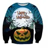 Suéter Divertido de Halloween con Elementos de Dibujos Animados para Hombres y Mujeres Transfronterizo, Suéter Festivo, Tops con Estampado 3D de Terror para Niños