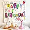 Tapiz de cumpleaños para fotografía de fondo, tela para colgar, decoración de fiesta infantil, diseño de escena de reunión, fondo de pared para fotografía