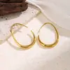 Moda Europea y Americana Pendientes de Acero Inoxidable con Forma de Huevo para Mujer Pendientes Modernos con Estilo Ins Minimalista Accesorios para Orejas