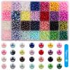 Juego de Perlas de Imitación Perforadas de Color Gradiente de 24/32 Compartimentos para Pulsera, Collar, Joyería, Accesorios, Cuentas Decorativas para Ropa