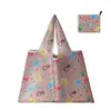 Bolsa de Compras Plegable, Nueva de Gran Capacidad, Bolsa Plegable Ecológica en Stock, Bolsa de Tote de Almacenamiento Plegable Portátil Impresa Creativa