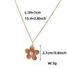 Flor de Perla Francesa Acero Titanio Colgante DIY Joyería de Acero Inoxidable Hoja de Arce Redonda para Mujer Colgante Collar Hoja de Loto