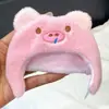Chapéu de cabeça de porco 10cm boneca de algodão fofa roupas chapéu de cabeça de porco rosa fofo acessório de pelúcia brinquedo