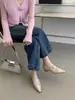 Aumentó 5 cm en la temporada del primer encuentro~ Zapatos de vestir de punta baja estilo europeo y americano para mujer, textura arrugada, slip-on para el trabajo de mujer