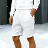 Pantalones Cortos de Lino para Hombre Pantalones Cortos de Verano Pantalones Cortos de Playa Bolsillo con Botón Cómodos Vacaciones Rectos Casuales