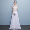 Vestido de Noche Blanco de Rendimiento 2026 Nuevo Estilo Elegante Banquete Noble Gama Alta Lujo Ligero Nicho Gama Alta Vestido de Anfitriona para Mujer