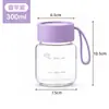 Copo portátil para leite de soja com escala, copo de vidro borossilicato alto, copo de água infantil resistente a altas temperaturas, copo de café estiloso