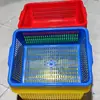 Cesta de Volteo de Plástico Cesta Rectangular de Clasificación Cesta de Drenaje Plana para Clinker Cesta de Volteo Cesta de Almacenamiento Cesta Engrosada para Lavar Verduras