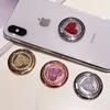 Soporte magnético para coche con hebilla de anillo totalmente metálica, redondo, brillante, con diseño de amor, adecuado para anillo de funda de teléfono móvil