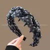 Faixa de Cabeça Outono e Inverno para Mulheres, Faixa de Cabeça de Aba Larga para Lavar o Rosto, Coque de Cabelo Retrô com Topo Alto, Acessório de Cabeça de Luxo Acessível para Uso Externo