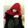 Pasamontañas Transfronterizo para Mujer, Bufanda con Gorro de Lana Cálido de Invierno, Capucha de una Pieza, Protector de Hombros, Bufanda para el Cuello, Gorro de Punto