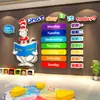 Decoración de Aula de Rincón de Inglés, Biblioteca de Libros Ilustrados en Inglés, Institución Educativa, Pegatinas de Pared Culturales para el Aula
