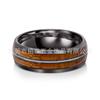 Novo Produto Transfronteiriço Anel Personalizado Galvanizado Preto Canhão Aço Tungstênio 8mm Incrustado Barril Cordas de Violão Acústico Anel Masculino
