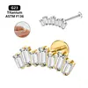 Pendientes de Aleación de Titanio de Venta Caliente Transfronteriza Joyería para Mujeres, Tachuelas de Nariz con Circonita Incrustada en Forma de Corona, Tachuelas de Labio de Titanio G23, Joyería para Piercings al por Mayor