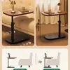 Mesa Pequeña, Mesa de Café de Altura Ajustable, Mesa Lateral para Sofá de Sala de Estar, Mesa de Noche de Dormitorio, Estante de Almacenamiento para Mesita de Noche, Mesa Lateral Mini Móvil
