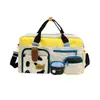 Bolsa de viaje bicolor de gran capacidad para hombres y mujeres, bolsa deportiva para el gimnasio con múltiples bolsillos, bolsa de maternidad, bolso de mano para viajes cortos