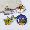 Broches Transfronteiriços Desenho Animado Tema O Pequeno Príncipe, Insígnias Fofas e Criativas em Formato de Estrela e Baleia, Acessórios, Atacado em Estoque
