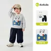 Conjunto de Outono Dudu Home para Crianças Conjunto de Duas Peças para Bebê Roupas de Outono Moletom e Calça para Meninas Roupas Infantis para Meninos Novas Bonitas