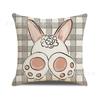 Nova Fronha Estampada de Páscoa com Design de Coelho, Almofada Decorativa de Poliéster para Sofá de Sala, Almofada Decorativa Fofa de Cartoon para Cabeceira