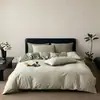 Novo conjunto de cama de luxo e alta qualidade, espesso, 100% algodão acetinado, com quatro peças: lençol de cima, lençol com elástico e fronhas