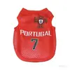Mundial de Perros Ropa para Mascotas Uniforme de Fútbol Malla Transpirable Chaleco Ropa para Mascotas Estilo Primavera y Verano Estilo Lindo Deportivo
