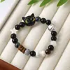 Pulsera de Gato con Cuentas Más Vendida Transfronteriza, Pulsera Linda de Gato con Cordón Elástico, Mismo Estilo que en Xiaohongshu, Pulsera de Cerámica de Jingdezhen
