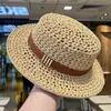 2026 Novo Estilo Chapéu de Palha de Aba Reta Personalizado Estilo Francês Europeu e Americano para Primavera e Verão Viagem ao Ar Livre, Proteção Solar na Praia, Alta Qualidade