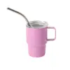 Vaso de chupito de acero inoxidable para sublimación Amazon personalizado de 2 oz con asa Taza mini con pajita Vaso de chupito de doble pared