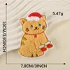 Etiqueta Bordada Original Accesorios de Ropa Accesorios Bordado de Toalla Navidad Inglés Bordado de Gato Calcomanía Parche Autoadhesivo Calcomanía de Tela