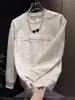 Moletom Novo Estilo Outono Masculino Personalidade Cor Sólida Lettering Embossado Diário Casual Manga Longa Juventude Estilo Básico Top para Ir ao Trabalho